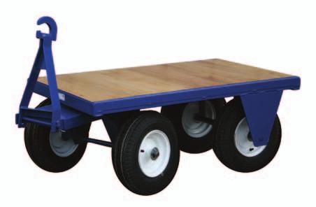 Trailers Caster Steer Trailer - Heavy duty steel frame with round corners - Steel on hardwood kiln-dried deck - Max. Speed 5mph Light Duty 1,500 to 5,500 lbs.