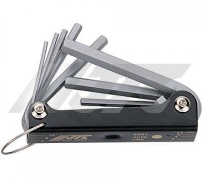 JTC-3501 8 PCS FOLDING HEX SET Convenient folding type for easy and high torque application. Made from chrome vanadium steel and heat treated. 2.