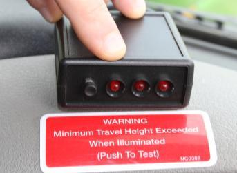 7. Warning Lights A bank of three LED warning lamps is located on the dashboard of the vehicle cab. The warning lamps are activated by proximity sensors which detect:- 1.