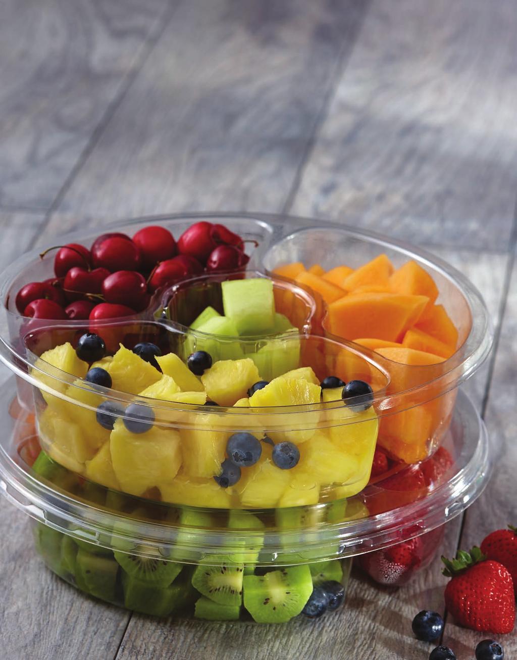 PRODUCE TRAYS VERSATILITY FOR PARTY APPLICATIONS Keep fruits, veggies, dips and snacks fresh with Sabert s produce trays.