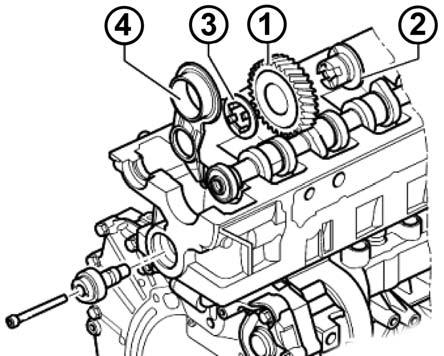 fig.11 3.3.6. Install the camshaft drive gear (fig11.1) onto the guide sleeve (fig.11.2) ensuring all surfaces of the guide sleeve are oiled. fig.13 3.3.7.