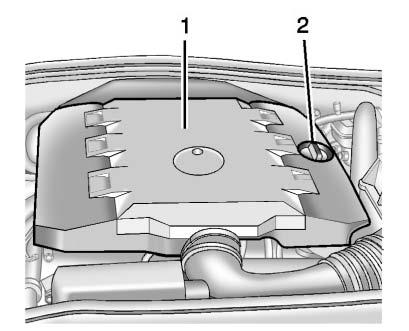 10-12 Vehicle Care Engine Cover 3.6L V6 Engine Cover 3. Pull the engine cover forward to disengage it from the two rear tabs. 4.