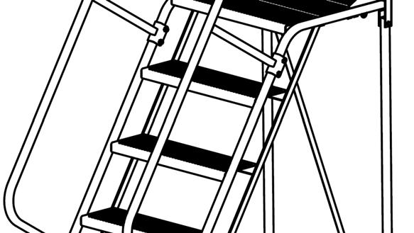 The caps should prevent the front end of the ladder from moving.