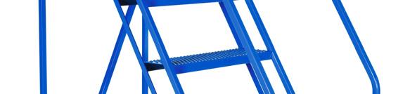 DO NOT continue to use the ladder if damage cannot be repaired. Handrails, snap hooks, and platform chains: Inspect both handrails. Confirm that they are solidly fastened to the step weldment.