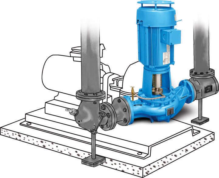 Split Coupled Vertical In-Line Pumps Capacities up to 12,000 GPM Heads up to 560 ft Temperatures up to 194 F Typical Applications Air conditioning Condensed water Chilled water Service water