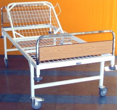EL1000G Hospital Ward Bed Tubular steel construction epoxy Mobile ward bed with gas assisted backrest Supplied in knock down form Removable