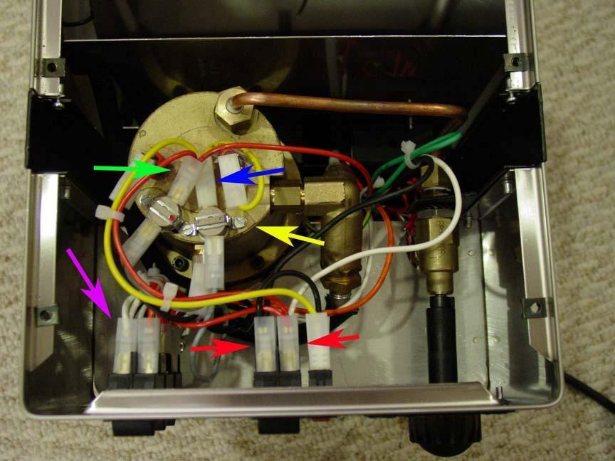 3) Install the splash guard panel back to its original position (figure 8 above). Feed the two SSR output cables into the boiler compartment.