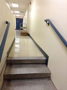 provide required extensions or replace per current standards Extension of handrail at top stairs not "