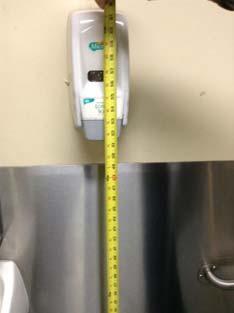 dispenser measured over 40" AFF to operable part Reset accessories to maximum 40" AFF to operating controls 505.