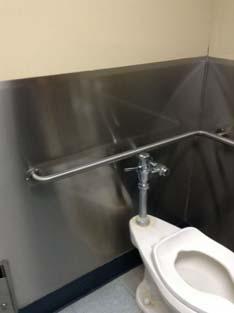 as required and/or provide new bar per current standards Toilet paper dispenser
