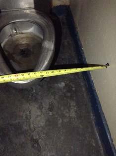 clearance Centerline of toilet not 7"-8" from sidewall or partition in wheel chair