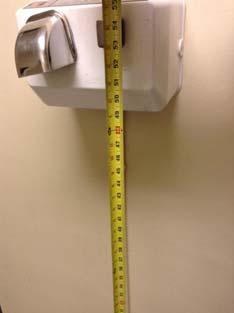 Centerline of toilet not 7"-8" from sidewall or partition in wheel chair accessible toilet compartment