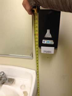 lavatory or countertop measured over 40" AFF to the bottom edge of the reflecting surface Reset mirror