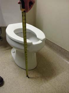 height measured less than 7" AFF Remove and replace water closet per current standards N/A 604.