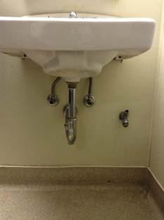 from side wall or partition Relocate Lavatory as required; modification maybe required Drain