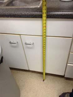Height of rim or counter measured over 4" AFF Reset sink/or provide maximum 4" AFF counter Maximum 46" AFF side