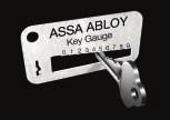 The ASSA ABLOY Key Gauge, provided in the CYL4 Keying Kit, allows fast and accurate determination of the key code.