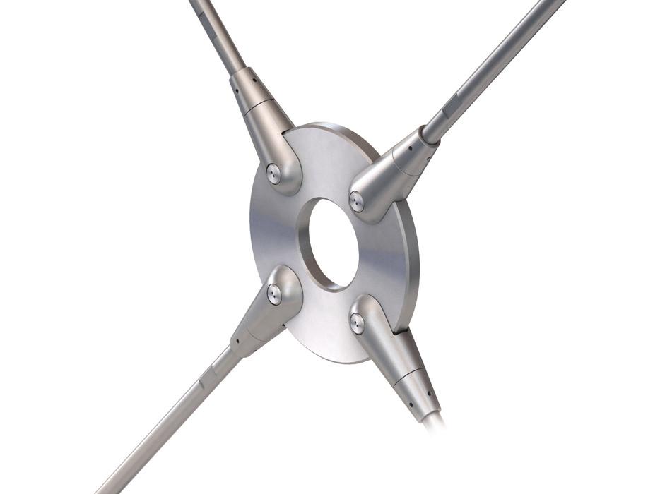 Tension and Compression Sysems Pin Fork connecor Locking nu PTFE coaing (sainless seel sysem only) Anchor Disc Sysem Componens The wide range of componens available can be used o creae a variey of