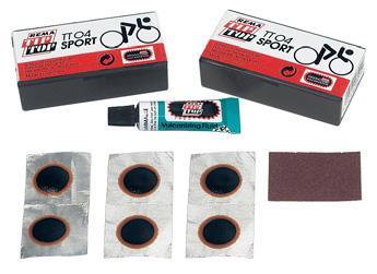 Each kit includes the following: 6 small round patches emery paper tube of CFC-free cement 6 24 Tubeless Repair Kits REMA TIP TOP s Tubeless