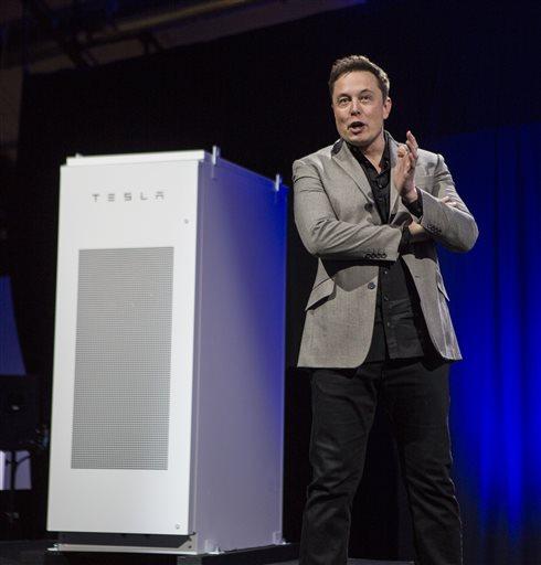 Elon Musk, CEO of Tesla Motors Inc., unveils the company's newest product, Powerpack in Hawthorne, Calif., Thursday, April. 30, 2015. (AP Photo/Ringo H.W. It will take a long time to get there.