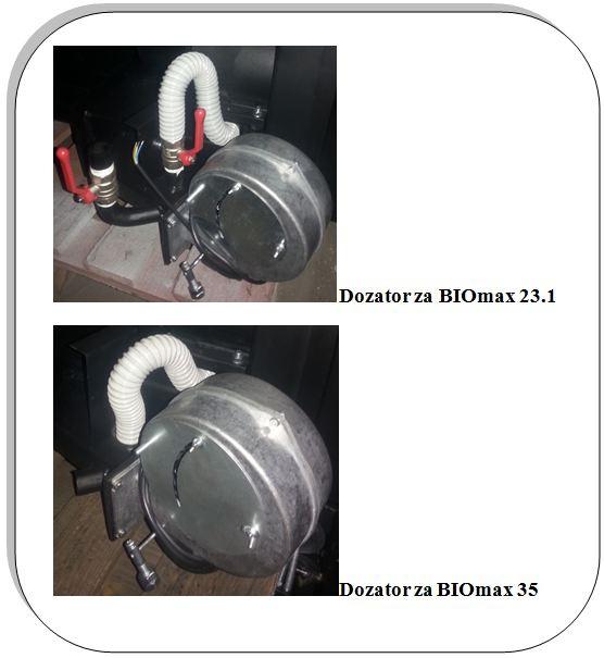 Gre za razliko v ventilu za reguliranje zraka, ki se montira na dozator BIOmax 23.1 z namenom izboljšanja emisije dimnih plinov (slika 2). Dodatna pojasnila v toki 8.2. Gorivo potuje iz silosa s prostornino 240 litrov (slika 2, pozicija 6).