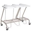 Facility Service Equipment Soiled Linen Trolleys DA0400 - Classic Triple Linen Skip with Lids For