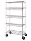 Facility Service Equipment Wire Shelving Wire Mobile Shelving Unit 5 x Flat wire shelves Easy clean plated finish 125mm Castors with 2 x Locking Shown with optional back/slide option Code Width Depth