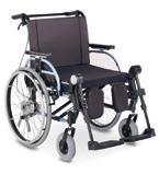 3kg 125kg Models Available: NC0470 43cm seat width NC0480 48cm seat width NC0490 52cm seat width Care Quip Heavy Duty Wheelchair Strengthened frame for the heavier client Swing-away removable