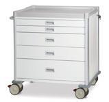 MEDICAl EQUIPMENT & CARTS Procedure Carts GC2490 - Viva Wide Procedure Cart ABS top with slide - out work surface Central key lock control Push Handle 2 x 76mm Drawers 2 x 155mm Drawers 1 x 234mm