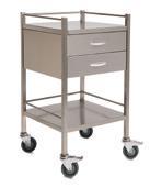 MEDICAl EQUIPMENT & CARTS Dressing Trolleys SQ Series Dressing Trolley 1 Drawer 1 x 125mm Drawer with full extension runners Full under bracing support for all shelves providing maximum stability and