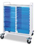 MEDICAl EQUIPMENT & CARTS Stock Carts Viva Stock Cart - Single Tray access both sides of cart ABS Trays 600mm x 400mm Dividers available Push handle Accommodates removable ABS trays and/or wire