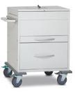 Lockable top file receptacle with a 76mm drawer and bottom file drawer make this a large capacity file cart.