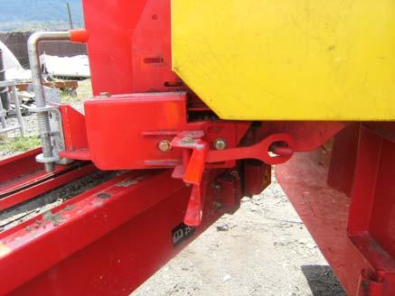 6. Pin the conveyor in the travel position with the motor on the right hand side of the ProPass