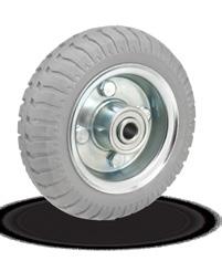 Face: Traction tread Finish: Zinc plated hub Hardness: 65-75 Shore A Precision Ball Bearing (28) Black Monoprene Semi-Pneumatic (SZ) 6 2 250 2-7/16 1/2 Lug SZ0622808 Diameter Tire Size/Type Tread