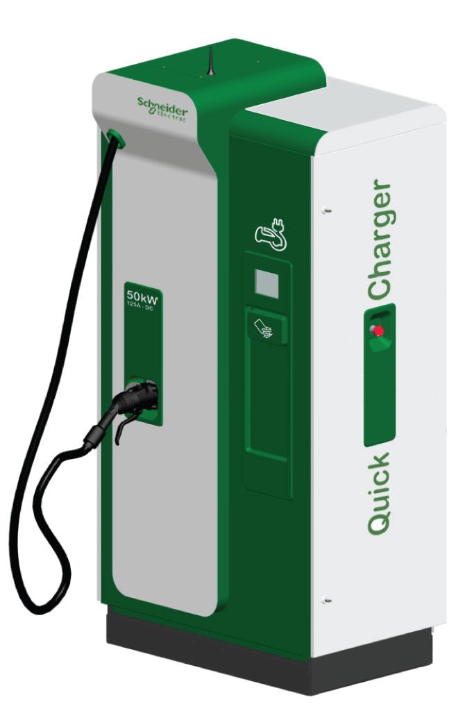 DC Quick Charging Station DC Quick Charging Station Features The EVlink 50 kw charging station allows compatible vehicles to be recharged to 80% in approximately 30 minutes.