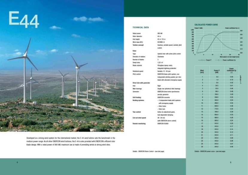 Wind Diesel Project Bonaire Benchmark for an Isolated Grid 11 MW Wind Turbine solution Enercon E-44 Rated power: 900 kw each Hub high: 55 m Rotor diameter: 44 m