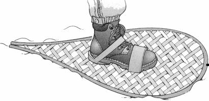 (b) The drawing below shows a snowshoe snowshoe How do snowshoes help people to walk in deep snow?