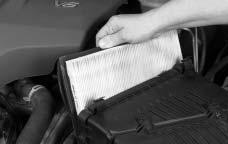 5. Inspect or replace the engine air cleaner/filter. 6. Reinstall the rear section of the engine air cleaner/filter housing. 7.