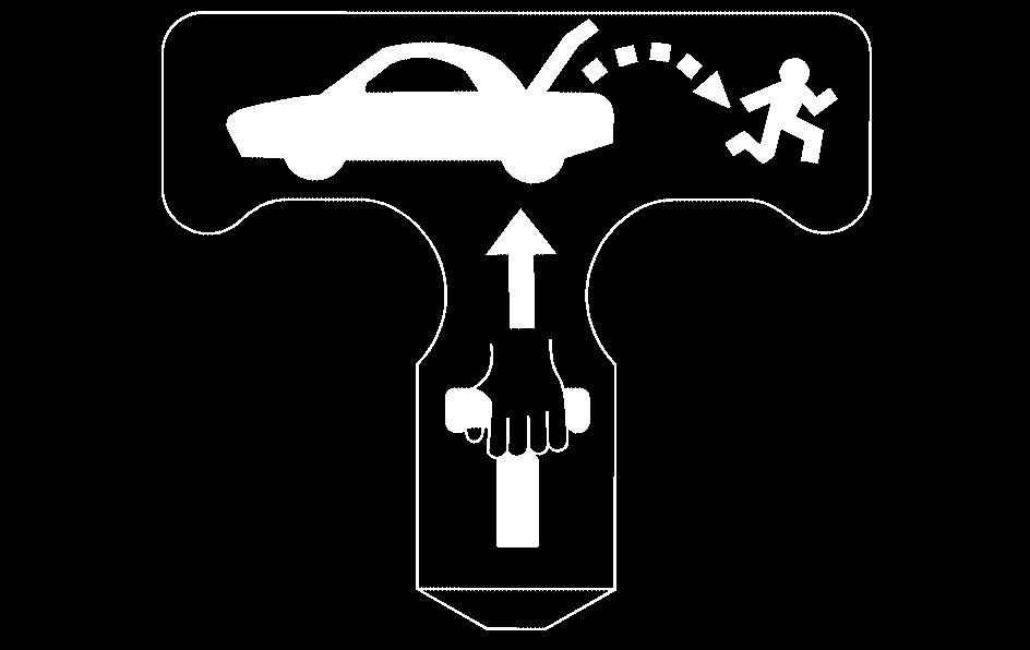 The transaxle must be in PARK (P) or NEUTRAL (N) for the remote trunk release button to work. To lock the trunk from inside your vehicle, insert the master key and turn it clockwise to LOCK.