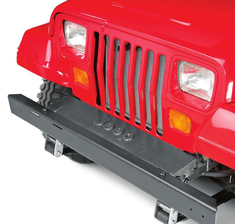 Installation for 1987-1995 Wrangler Remove Frame Cover Two Screws Per Side. Bumper with Tow Hooks Shown. General Notes: The included hardware for winch fairlead installation is utilized as shown.