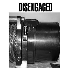 The Clutch, when disengaged, de-couples the gear train from the winch drum enabling the drum to rotate independently; this is also called Freespooling the winch.