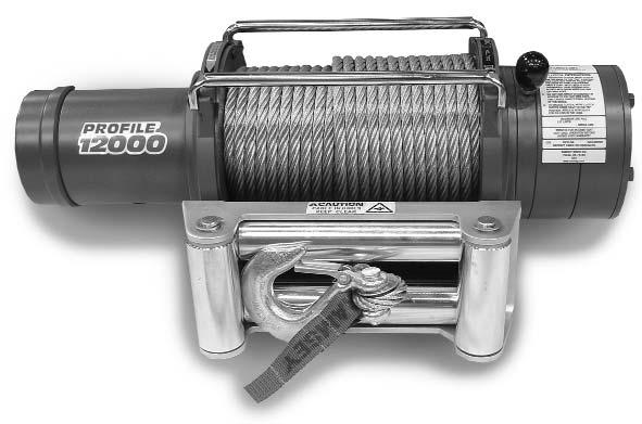 Ramsey Winch Company Owner s Manual Patriot Profile 12000 Front Mount Electric Winch 12 V Layer of Cable 1 2 3 4 5 Rated Line Pull (lbs) 12,000,000 8,600 7,500 6,700 per Layer (Kg) 5,430 4,530 3,900