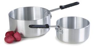 heat browning or quick cooking Come with removable Dura-Kool sleeves Heavy-weight aluminum 61305 Straight Sided Aluminum Sauce Pans Rounded corners for easy stirring, helps prevent thick