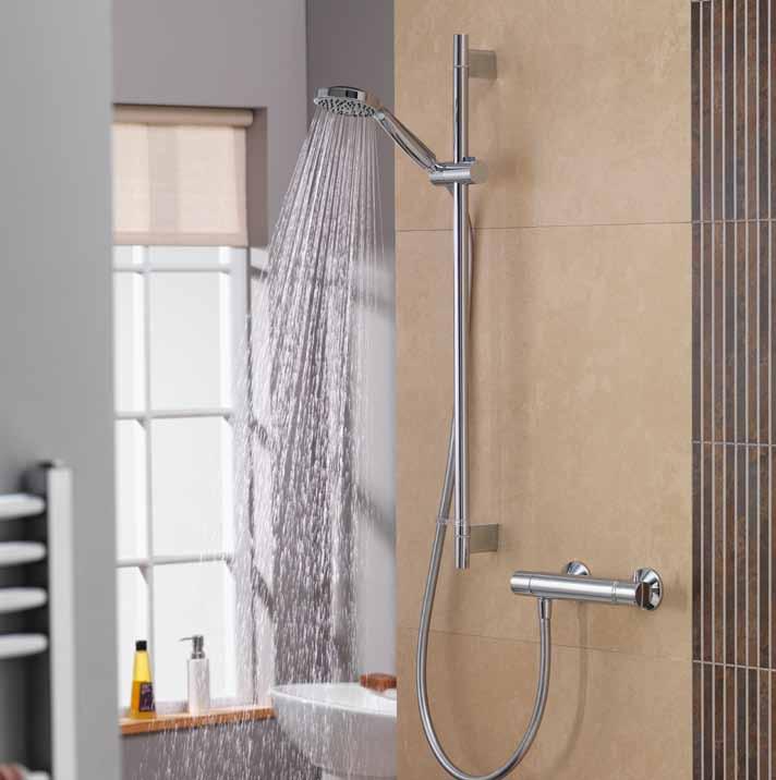 Shower Both High Pressure and Low Pressure variants available Provides impressive flow rates with low pressure systems High Pressure variant complete with eco stop flow control Wall mount fittings