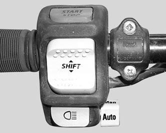 It is possible to change the mode at any time, even when vehicle is running. Electric Gear Shift Button Located at the middle of multi-function switch.