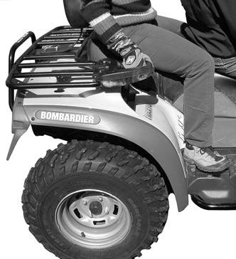 The grab handles must be used by the passenger to hold on firmly during vehicle operation.