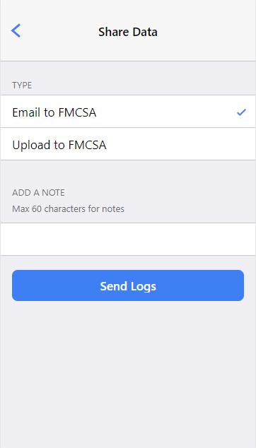 Sharing Daily Logs Viewing Daily Logs You can share the HOS logs for the past 8 days with the FMCSA, either by To view the HOS details for a single day, tap the arrow button to the right of email or
