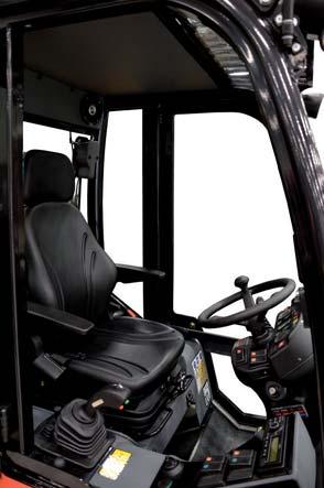 Safety cabin or canopy and full suspension seat The RT280 is available with cabin or with canopy.