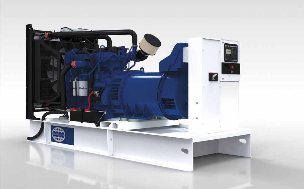 The robust and compact base frame extends beyond all mounted generator set components for added protection.