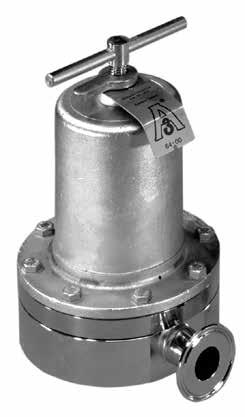 Mark 95 Series Sanitary ack Pressure Regulators The Mark 95 is available with a hard or soft seat and a variety of diaphragm and o-ring materials, making the valve well-suited for virtually any